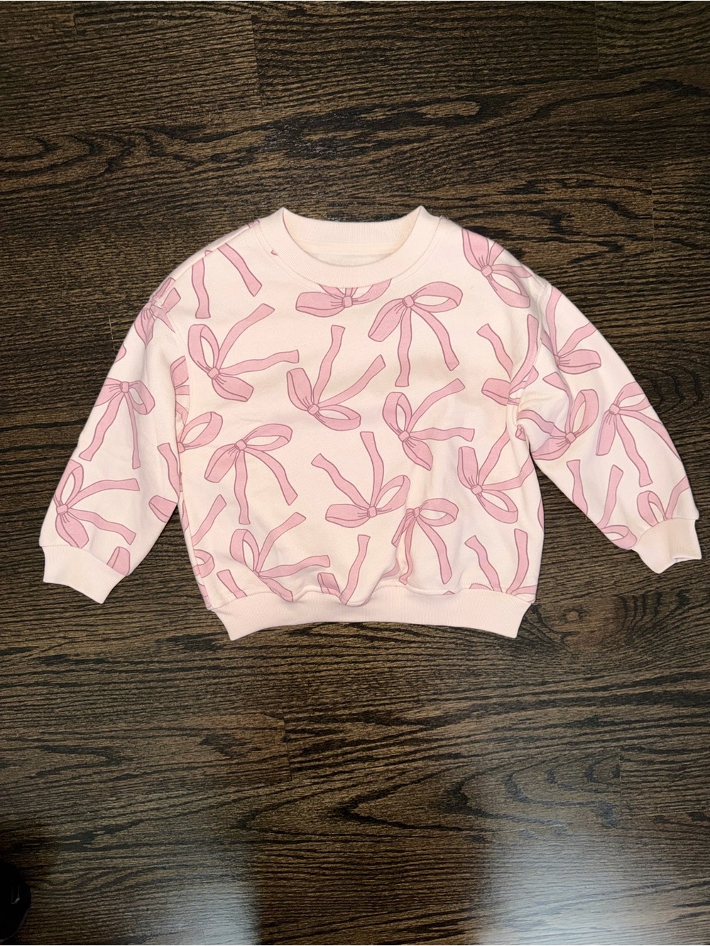 GAP Pink Bow-Print Crewneck Sweater